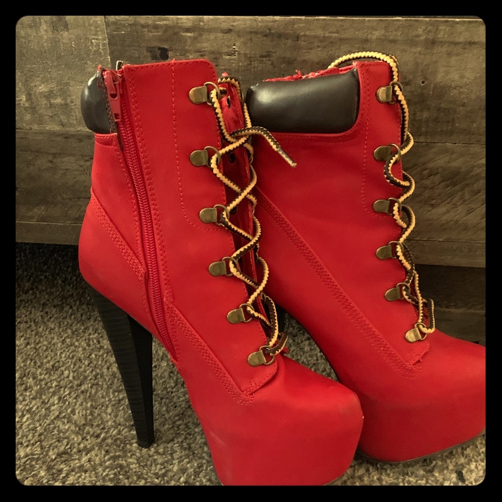 Red Timberland Heels